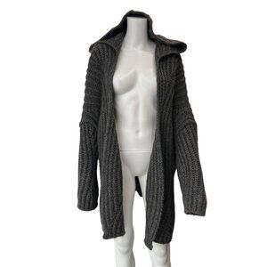 $1260 Isabel Benenato FW 2013 Gray Knit Hooded Oversized Sweater size FR 40/8